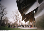 Beneath the undulating eaves of the Fisher Center’s main façade, ca. mid-2000s. by Peter Aaron
