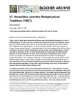 06-VI. Heraclitus and the Metaphysical Tradition (1967) by Heinrich Blücher