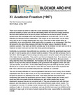 11-XI. Academic Freedom (1967) by Heinrich Blücher