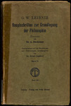 Hauptschriften zur Grundlegung der Philosophie by Gottfried Wilhelm Leibniz