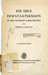 Die Idee Der Staatsrason In Der Neueren Geschichte by Friedrich Meinecke