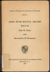 John Duns Scotus, 1265-1965 by John K. Ryan and Bernardino M. Bonansea