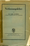 Verfassungslehre by Carl Schmitt