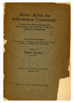 Kants "Kritik der ästhetischen Urteilskraft" by Walter Bröcker