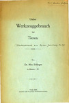 Ueber Werkzeuggebrauch bei Tieren by Max Ettlinger